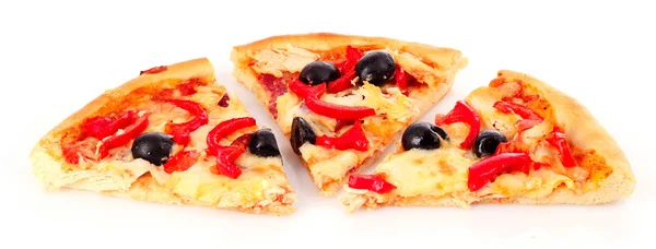 Olajbogyó elszigetelt fehér pizza — Stock Fotó