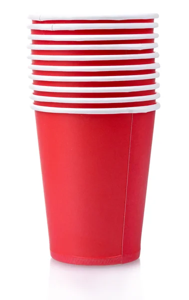 Piros műanyag pohár — Stock Fotó
