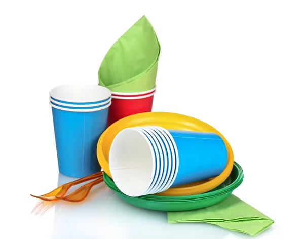Jasne, plastikowe naczynia — Zdjęcie stockowe