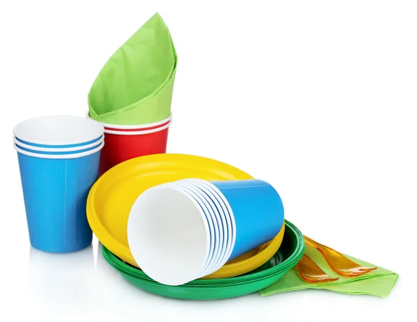 Jasne, plastikowe naczynia — Zdjęcie stockowe