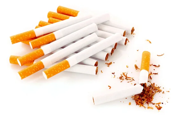 很多香烟都是白色的 — 图库照片