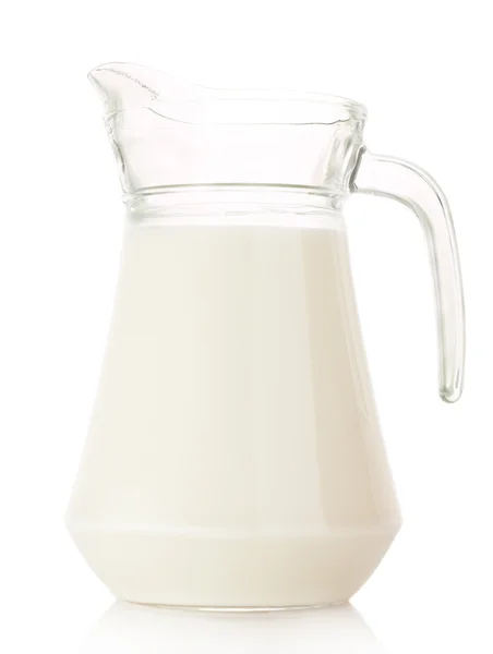 Pitcher with milk isolated on white — Stock Photo, Image