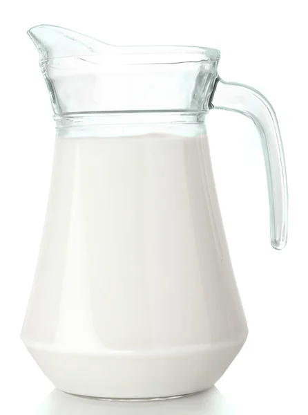 Tillbringare med mjölk isolerad på vit — Stockfoto