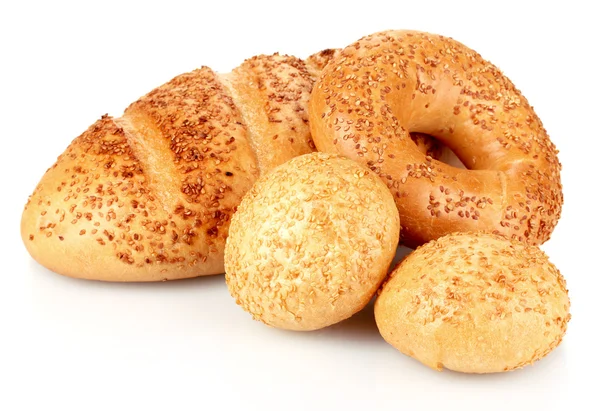 Bread and buns with sesame seeds — Stock Photo, Image
