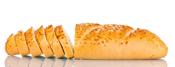 Lezzetli ekmek susam ile dilimlenmiş — Stok fotoğraf
