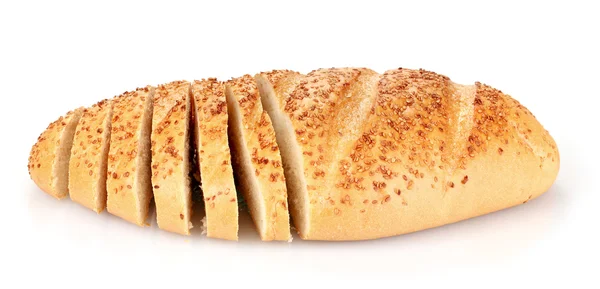 Tasty sliced bread with sesame seeds — Stock Photo, Image