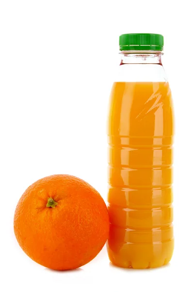 Fles met SAP en geïsoleerd op wit oranje — Stockfoto