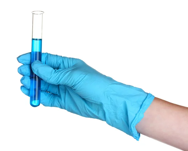 Test tube and hand — Stock Photo, Image