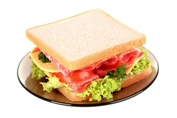 Sandwich isolato su bianco — Foto Stock