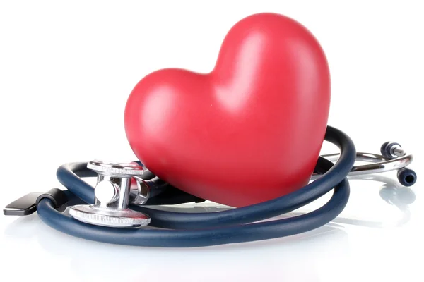 Estetoscópio médico e coração — Fotografia de Stock