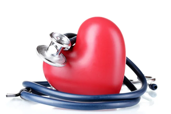 Lékařský stetoskop a srdce — Stock fotografie