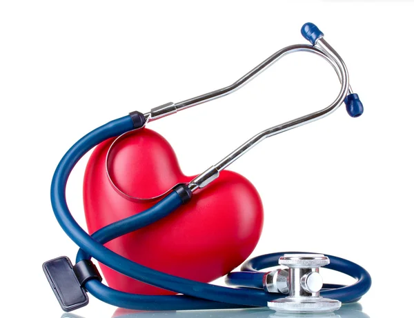 Stéthoscope médical et cœur — Photo