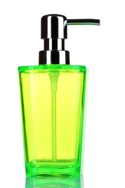 緑の液体石鹸ディスペンサー — ストック写真