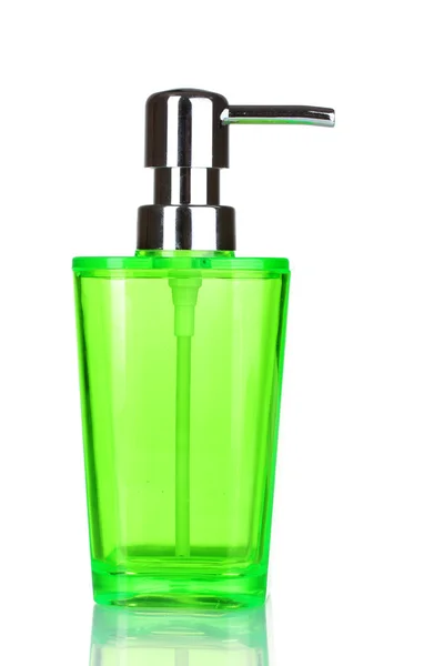 Green dispenser for liquid soap — Stock Photo, Image