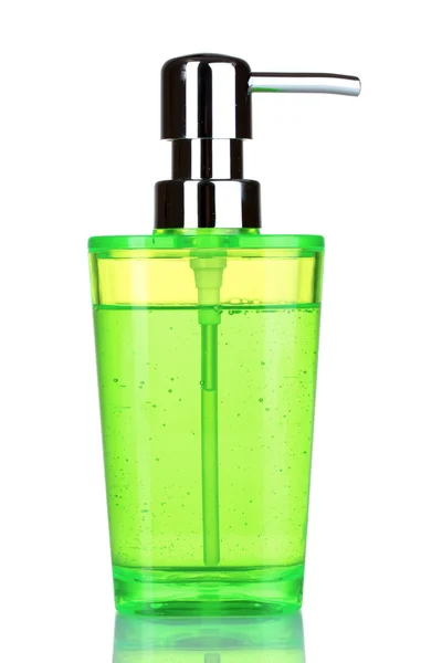 Green dispenser for liquid soap — Stock Photo, Image