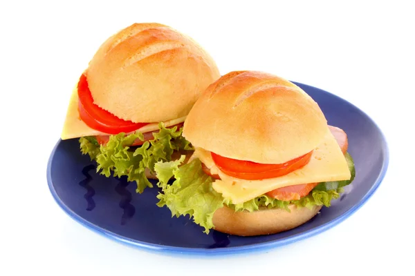 Beyaz izole sandviç — Stok fotoğraf