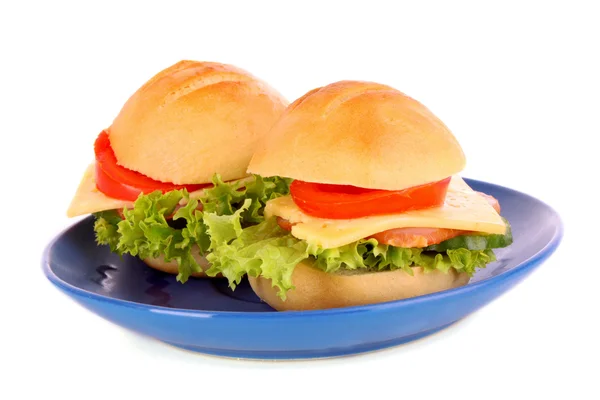सँडविच पांढरा वर वेगळे — स्टॉक फोटो, इमेज