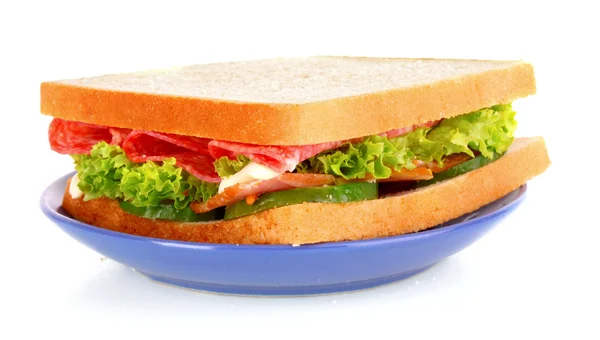 白で隔離されるサンドイッチ — ストック写真