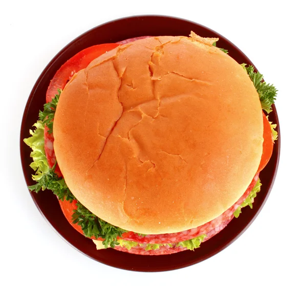 Гамбургер ізольований на білому — стокове фото