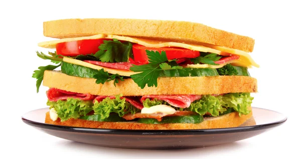 Sandwich geïsoleerd op wit — Stockfoto