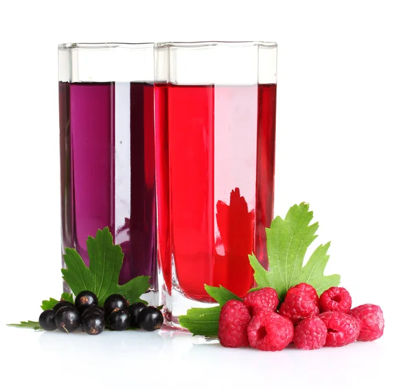 stock image Fresh summer berries and juice