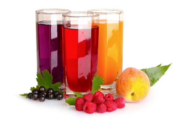 Fresh summer berries and juice — Stock Photo, Image