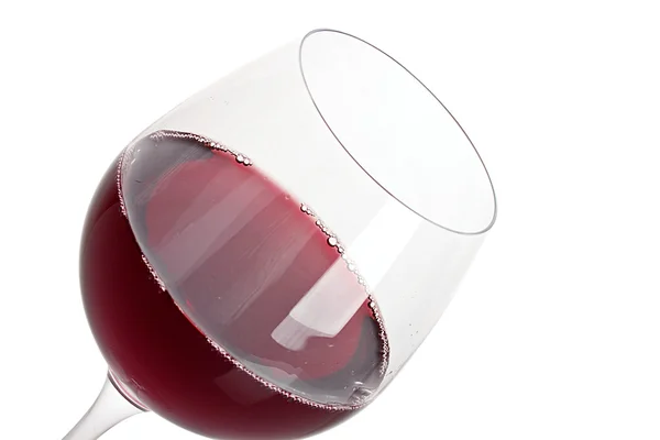 Glas mit Wein isoliert auf weiß — Stockfoto