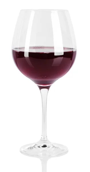 Glas mit Wein isoliert auf weiß — Stockfoto