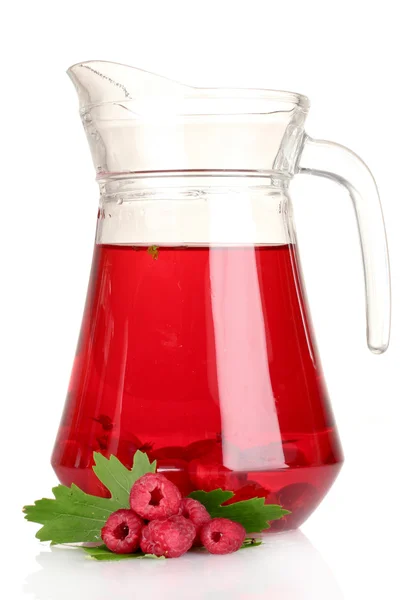 Raspberries and juice — Stock Photo, Image