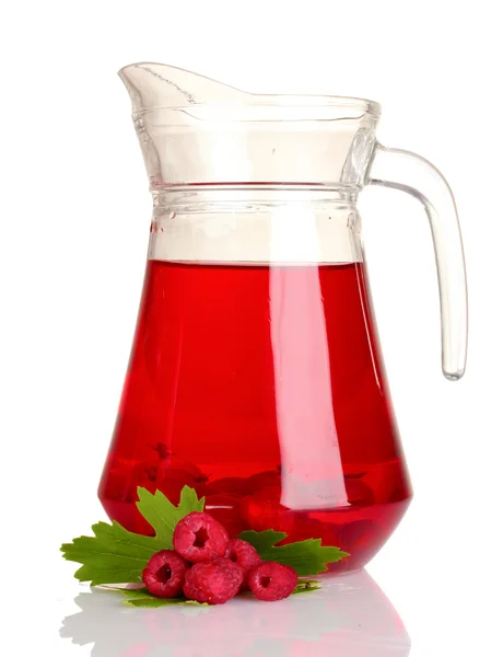 Raspberries and juice — Stock Photo, Image