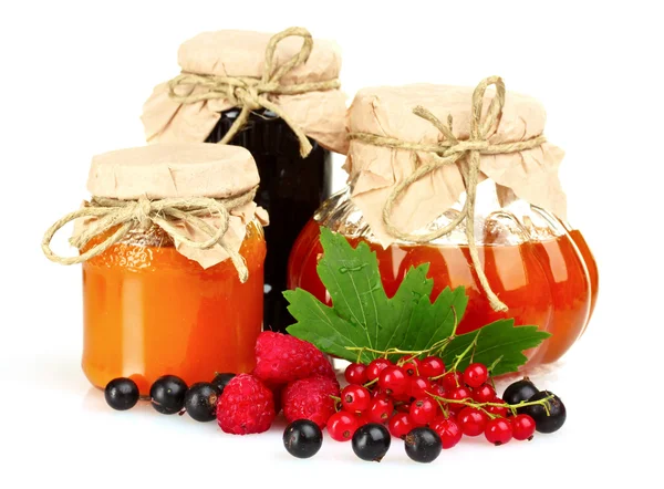 Tasty jam and berries — Stock Photo, Image