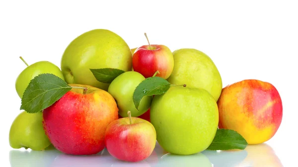 Gruppo di mele mature fresche — Foto Stock