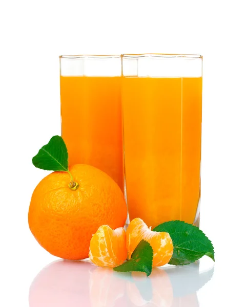 Verre de jus de mandarine frais — Photo