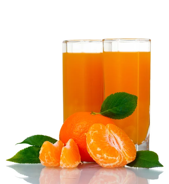 Glass of fresh tangerine juice — Stock Photo, Image