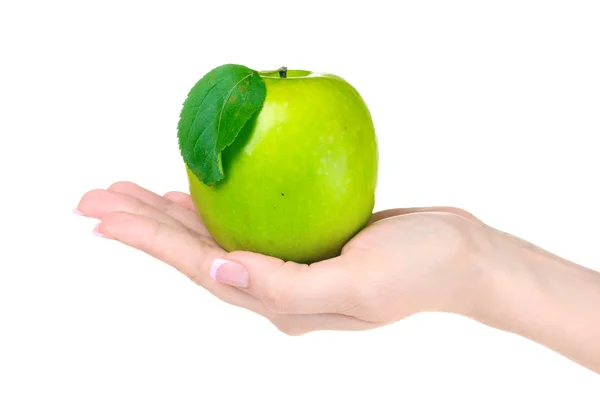 Mujer mano holdig manzana —  Fotos de Stock