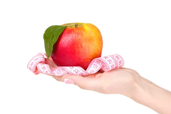 Frauenhand mit Apfel — Stockfoto