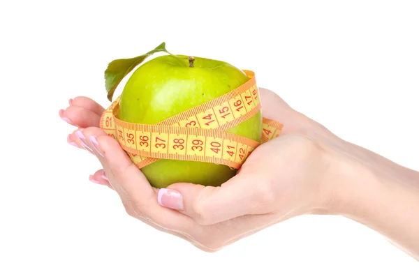 Mulher mão holdig maçã — Fotografia de Stock