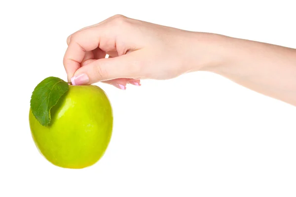 Mujer mano holdig manzana —  Fotos de Stock