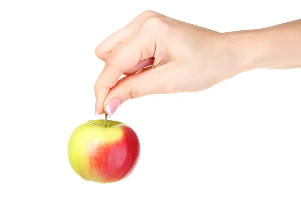 Frau hält Apfel in der Hand — Stockfoto