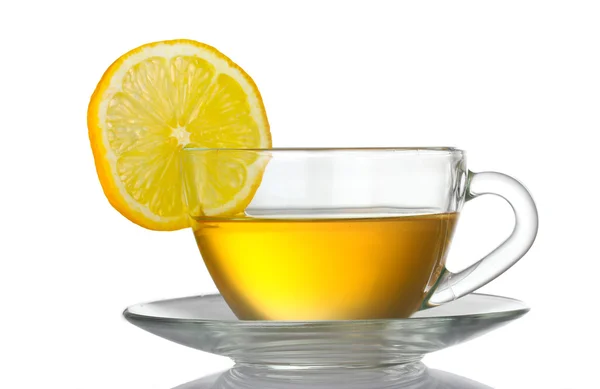 Зеленый чай с лимоном — стоковое фото