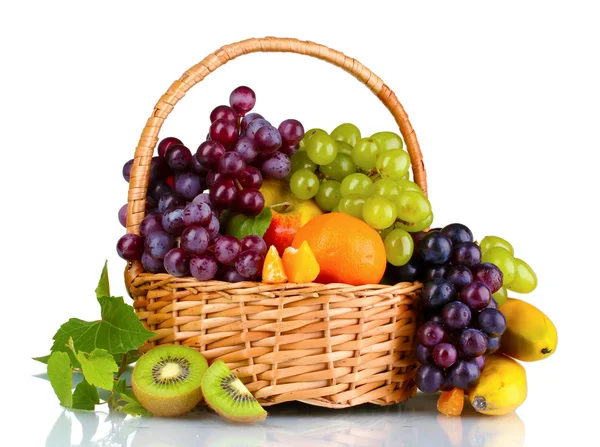 Спелые сочные фрукты в корзине — стоковое фото