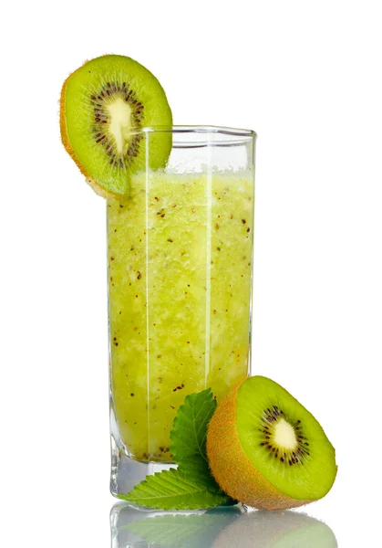 Smoothies of kiwi in glass — Stock Photo, Image