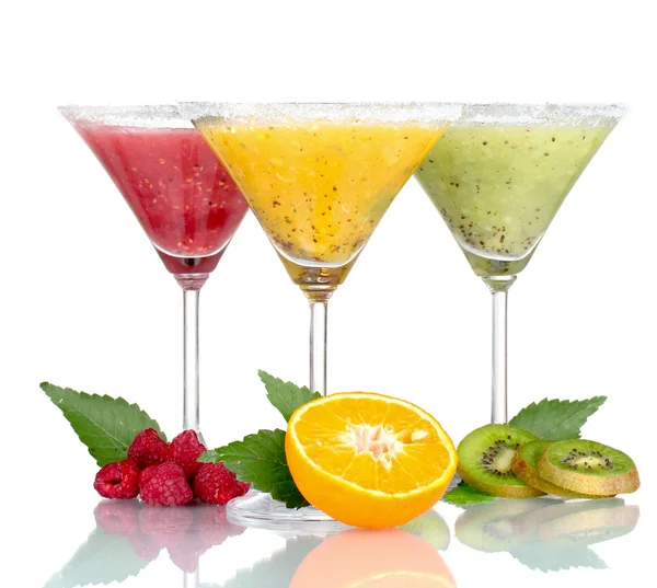 Deliciosos smoothies de frutas e frutas — Fotografia de Stock