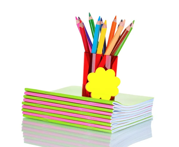 Tužky v držáku a notebooky — Stock fotografie