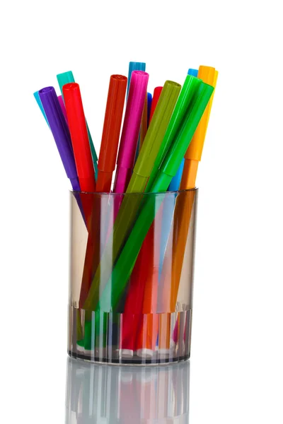 Bright markers in holder — Stock Photo, Image