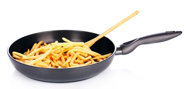 Pommes frites i pannan — Stockfoto