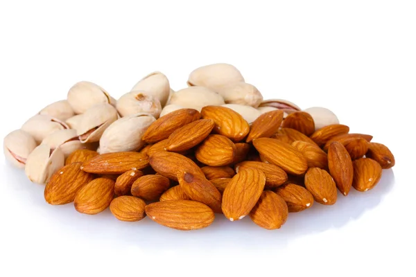 Almonds and pistachios — Stock Photo, Image