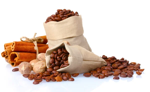 Kawa, cynamon i gałka muszkatołowa — Zdjęcie stockowe