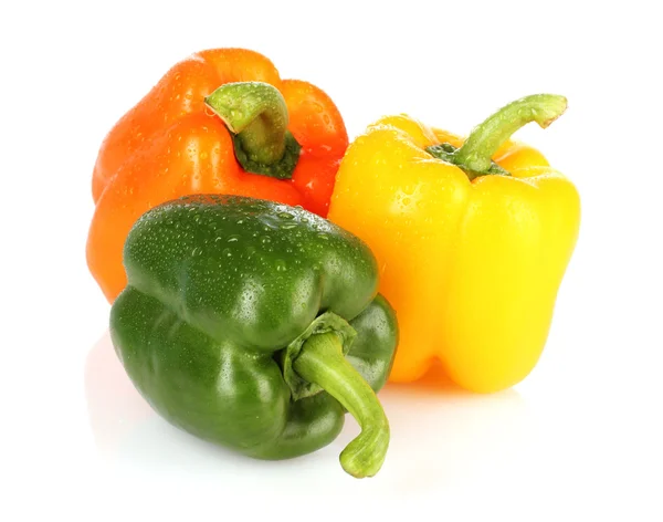 Three bell peppers isolated on white — Stock Photo, Image