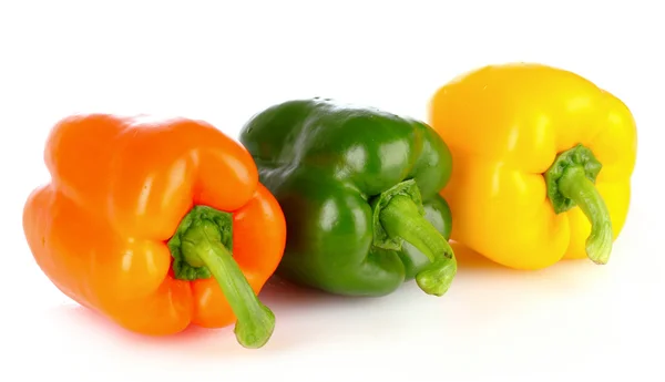 Drie paprika geïsoleerd op wit — Stockfoto